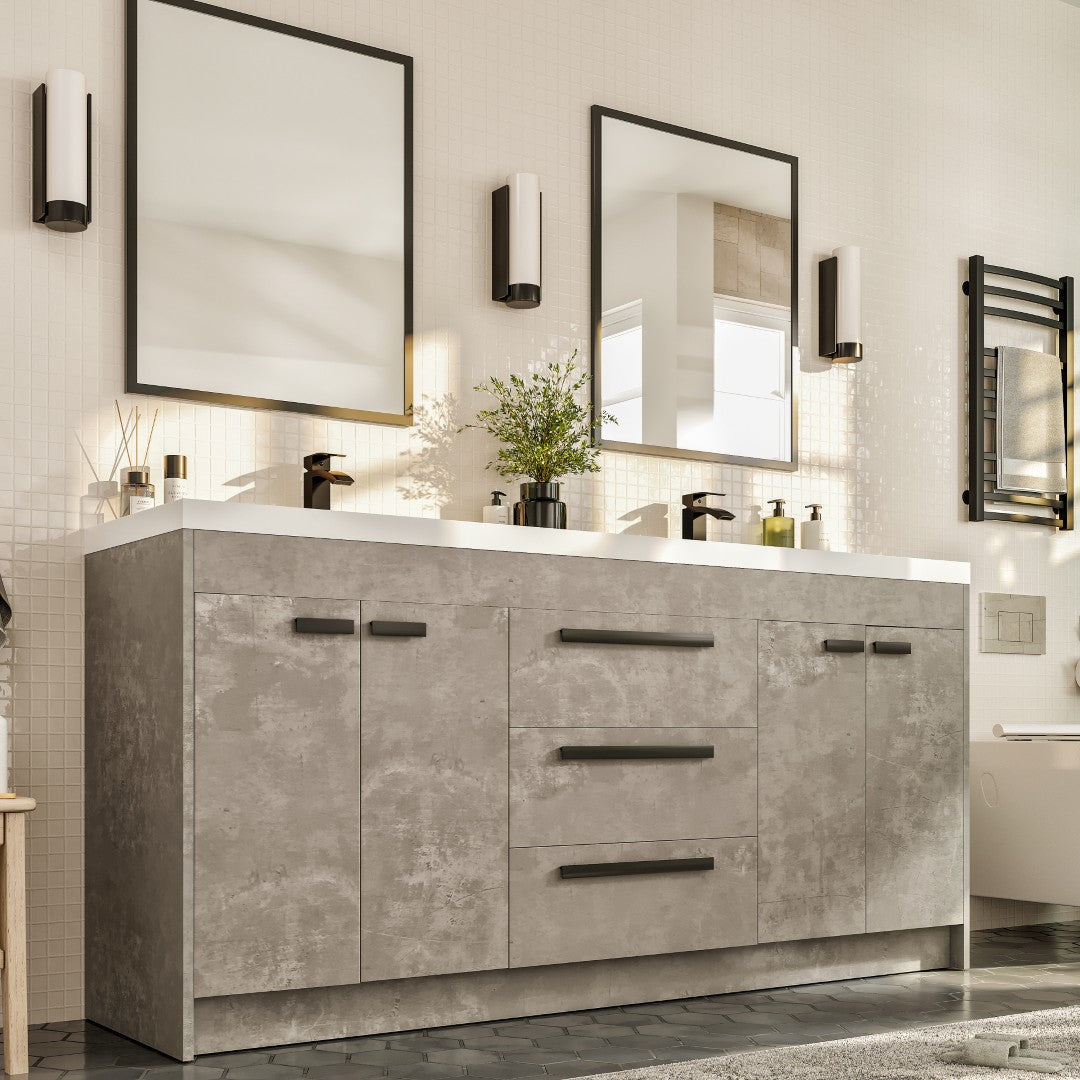 Eviva Lugano Bath Vanity with Acrylic Top and Integrated Sink (24"-84")
