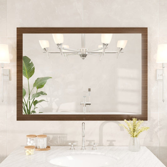 Eviva Reflection Gray Oak Wooden Framed Mirror