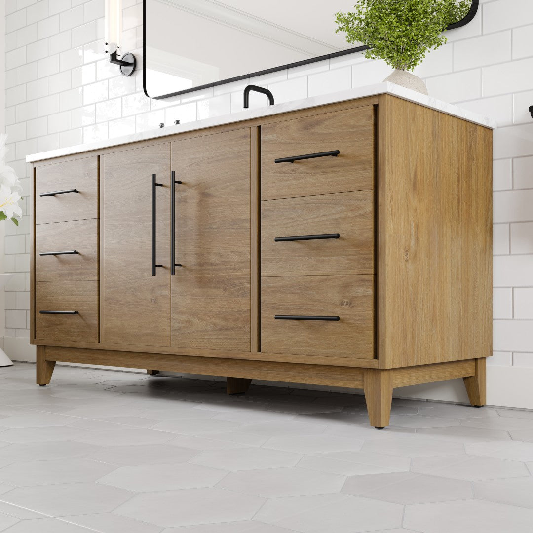Eviva Graham Bath Vanity with Engineered Stone Top and Integrated Sink (30"-72")