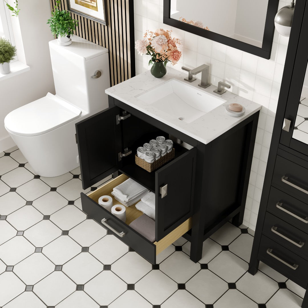 Eviva Aberdeen Bath Vanity with Counter Top and Undermount Porcelain Sink (24"-96")