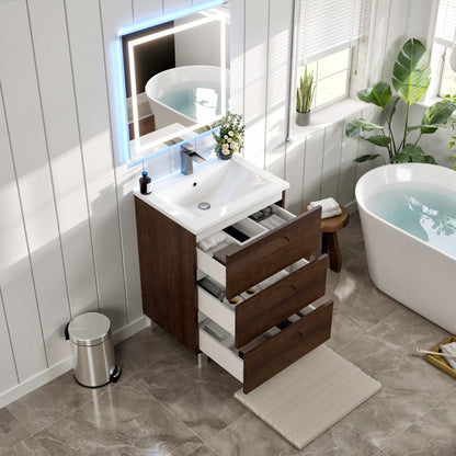 Eviva Joy Bath Vanity with Porcelain Top and Integrated Sink (24"-40")
