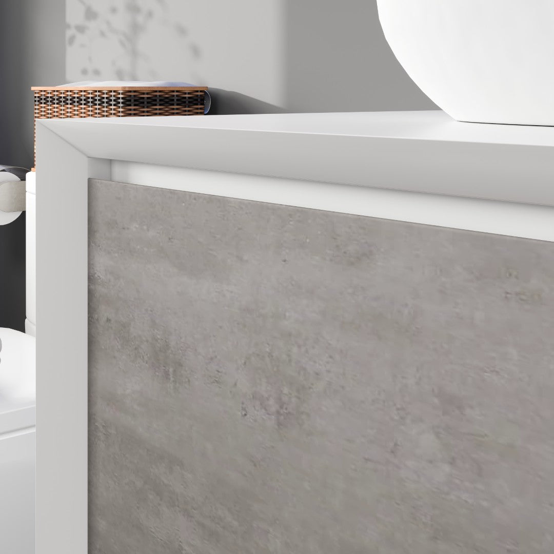 Eviva Santa Monica Wall Mount Bath Vanity with Acrylic Top and Vessel Solid Surface Sink (30"-36")