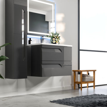 Eviva Joy Bath Vanity with Porcelain Top and Integrated Sink (24"-40")