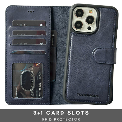 Vegas Premium Leather iPhone 15 Plus Wallet Case with MagSafe | Detachable RFID Blocking Luxury Wallet