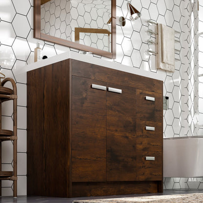 Eviva Lugano Bath Vanity with Acrylic Top and Integrated Sink (24"-84")