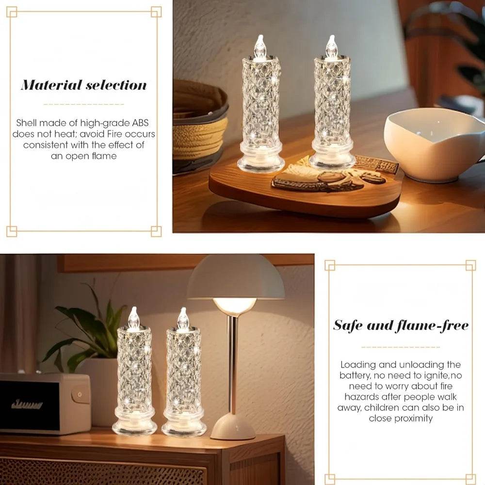 Flameless LED Rose Projection Candle Light for Home Decor, Parties, Wedding Gift