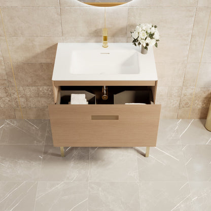 Eviva Iris Bath Vanity with Solid Surface Top and Integrated Sink