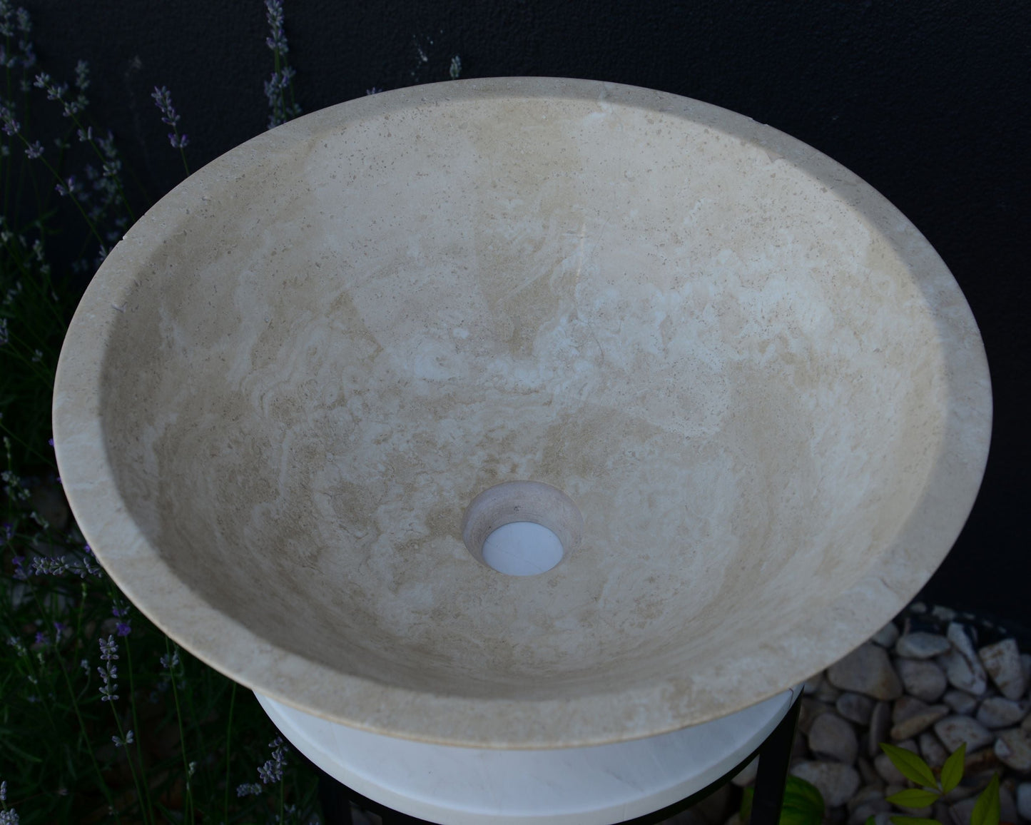 HANDCRAFTED LIGHT BEIGE TRAVERTINE SINK