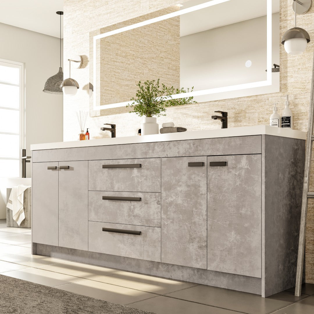 Eviva Lugano Bath Vanity with Acrylic Top and Integrated Sink (24"-84")