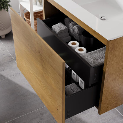 Eviva Madeira Wall Mount Bath Vanity with Acrylic Top and Integrated Sink (20"-48")