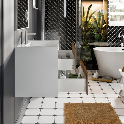 Eviva Vienna Wall Mount Bath Vanity with Acrylic Top and Integrated Sink (36"-75")