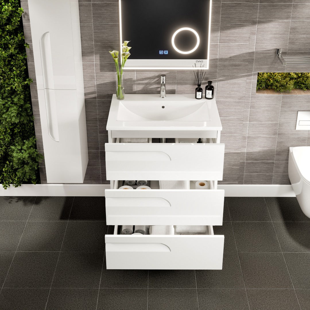 Eviva Joy Bath Vanity with Porcelain Top and Integrated Sink (24"-40")