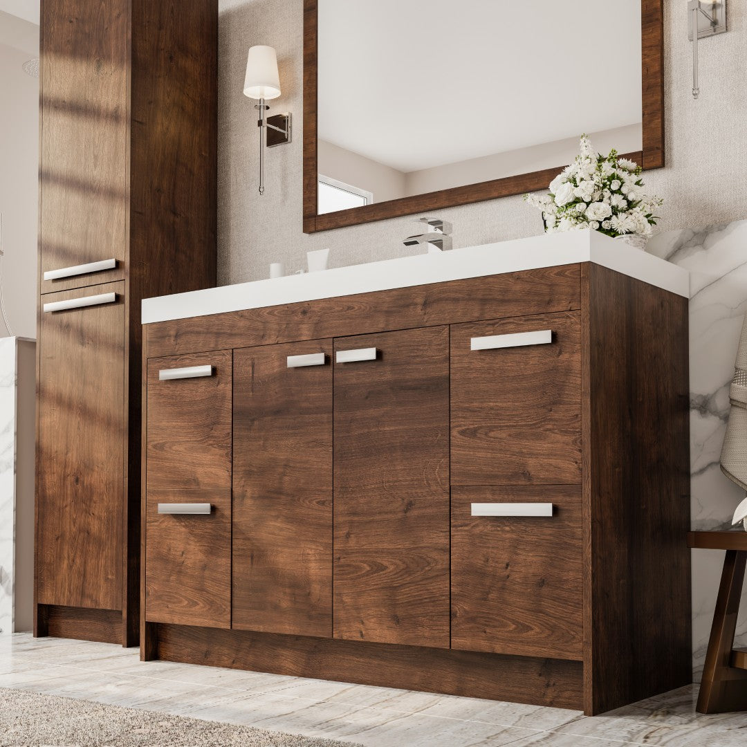 Eviva Lugano Bath Vanity with Acrylic Top and Integrated Sink (24"-84")