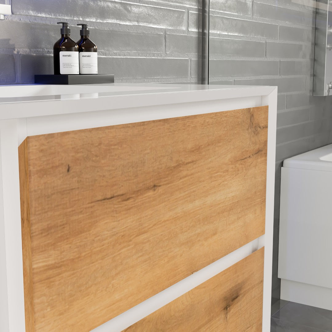 Eviva Vienna Wall Mount Bath Vanity with Acrylic Top and Integrated Sink (36"-75")