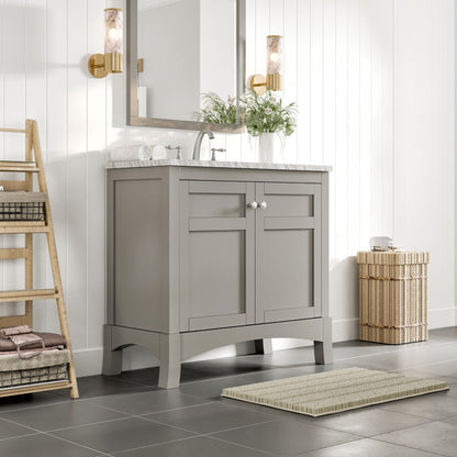 Eviva New York Bath Vanity with Carrara Marble Top and Undermount Porcelain Sink (24"-36")