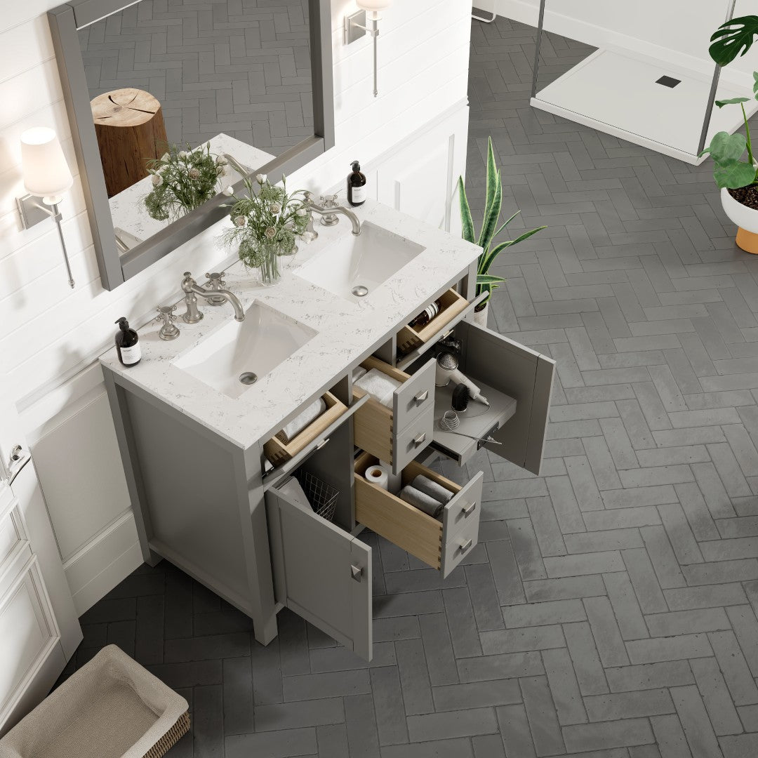 Eviva Artemis Bath Vanity with Engineered Stone Top & Undermount Porcelain Sink (42"-72")
