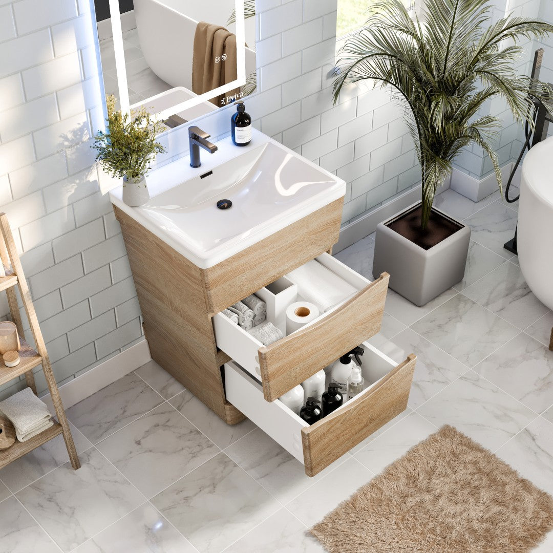 Eviva Victoria Bath Vanity with Acrylic Top and Integrated Sink (25"-32")