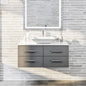 Eviva Wave Wall Mount Bath Vanity with White Quartz Top and Vessel Porcelain Sink (24"-72")