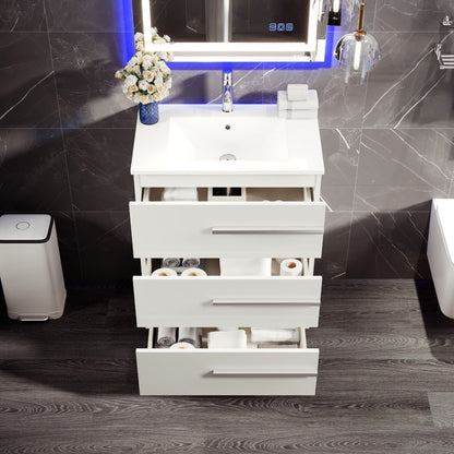 Eviva Deluxe Bath Vanity with Porcelain Top and Integrated Sink (20"-32")