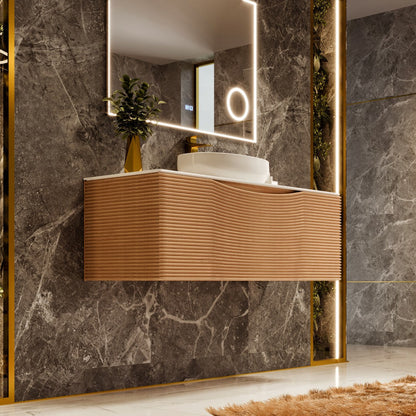 Eviva Leah Wall Mount Bath Vanity with Solid Surface Top and Integrated Sink (32"-39")