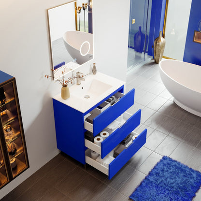 Eviva Malmo Bath Vanity with Porcelain Top and Integrated Sink