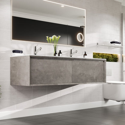 Eviva Aurora Wall Mount Bath Vanity with Carrara Quartz Top and Undermount Porcelain Sink (36"-60")