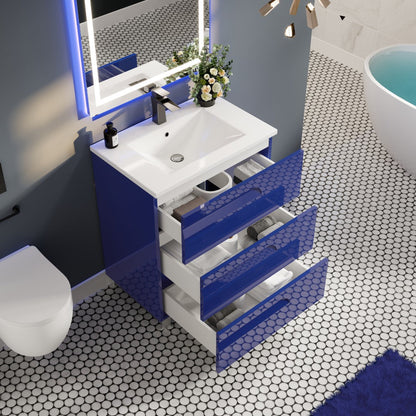 Eviva Joy Bath Vanity with Porcelain Top and Integrated Sink (24"-40")