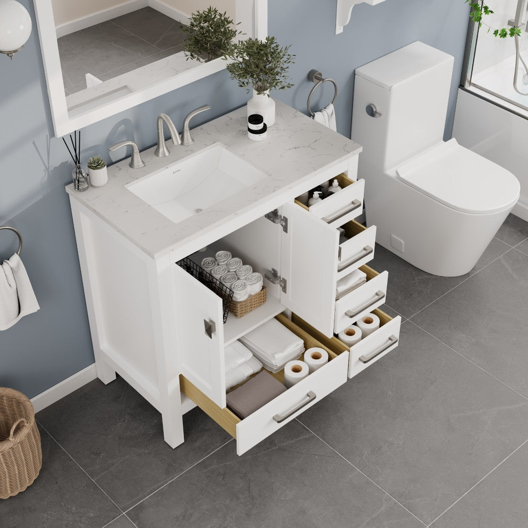 Eviva Aberdeen Bath Vanity with Counter Top and Undermount Porcelain Sink (24"-96")