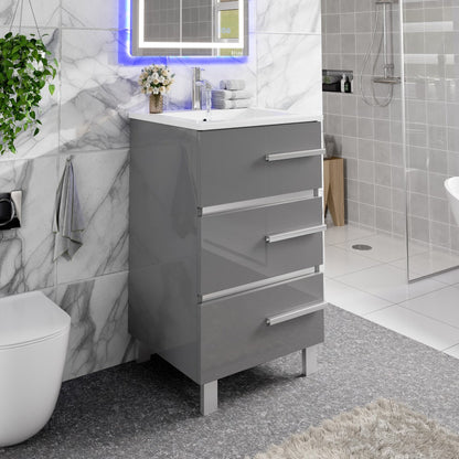 Eviva Deluxe Bath Vanity with Porcelain Top and Integrated Sink (20"-32")