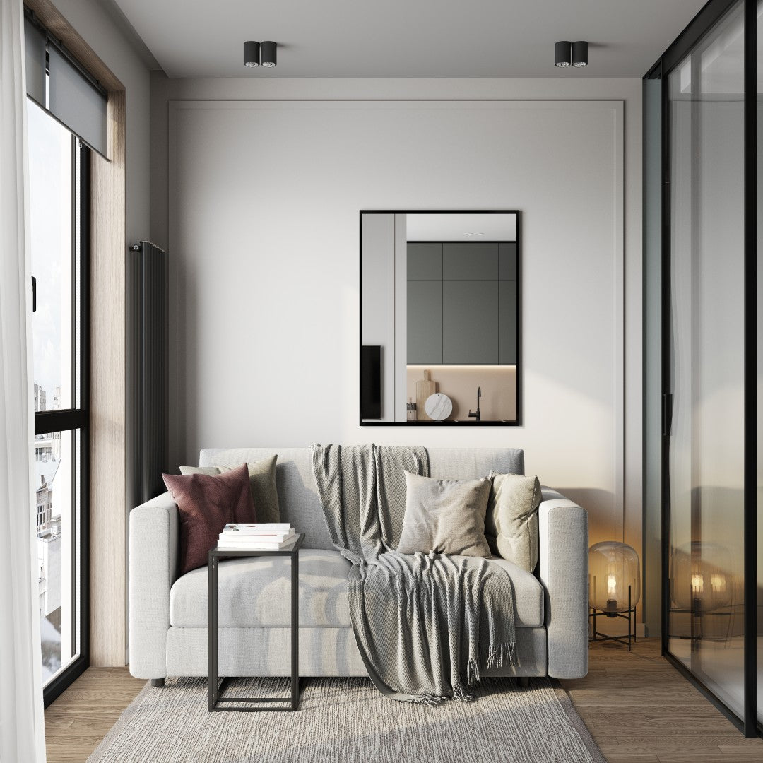 Eviva Black Black Metal Framed Mirror