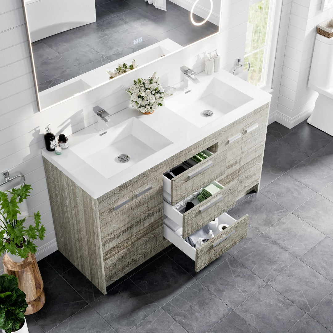 Eviva Lugano Bath Vanity with Acrylic Top and Integrated Sink (24"-84")
