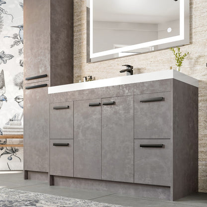 Eviva Lugano Bath Vanity with Acrylic Top and Integrated Sink (24"-84")