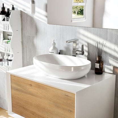 Eviva Santa Monica Wall Mount Bath Vanity with Acrylic Top and Vessel Solid Surface Sink (30"-36")