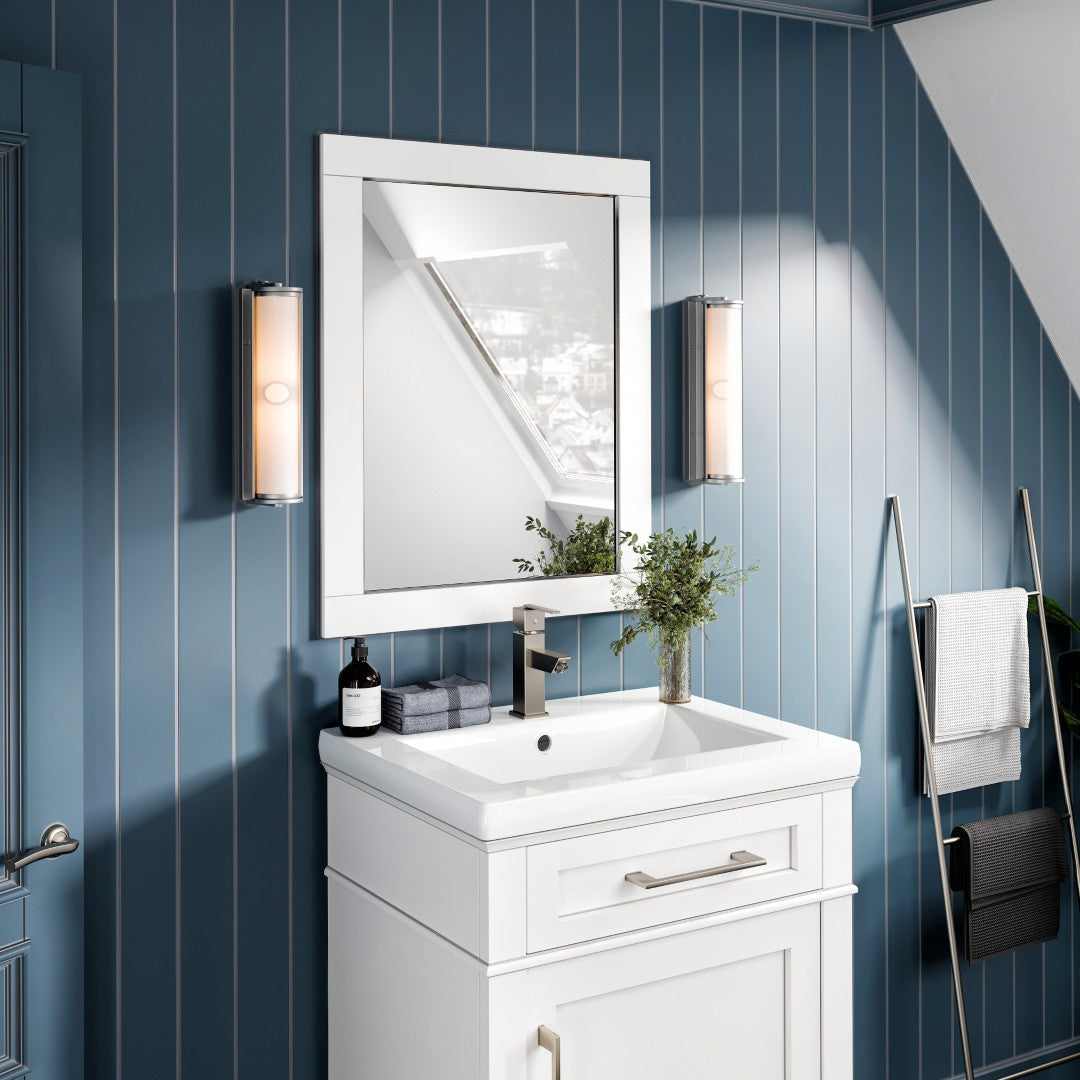 Eviva Aberdeen 72" x 30" Rectangular White Wooden Framed Mirror