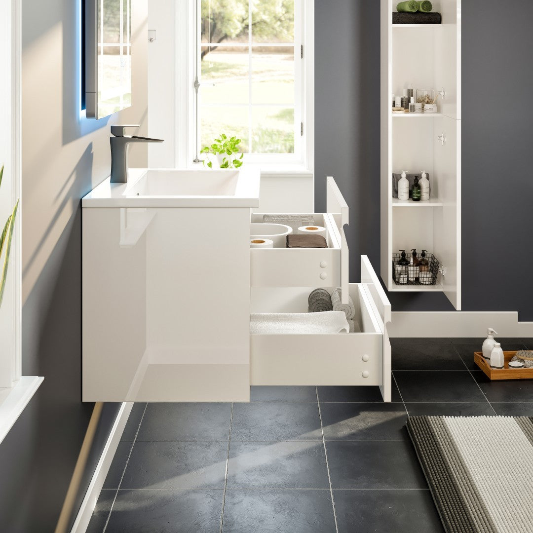 Eviva Joy Bath Vanity with Porcelain Top and Integrated Sink (24"-40")