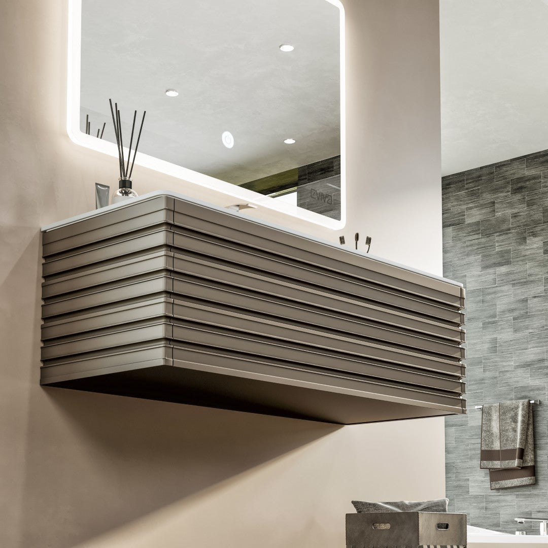 Eviva Dream Wall Mount Bath Vanity with Solid Surface Top and Integrated Sink