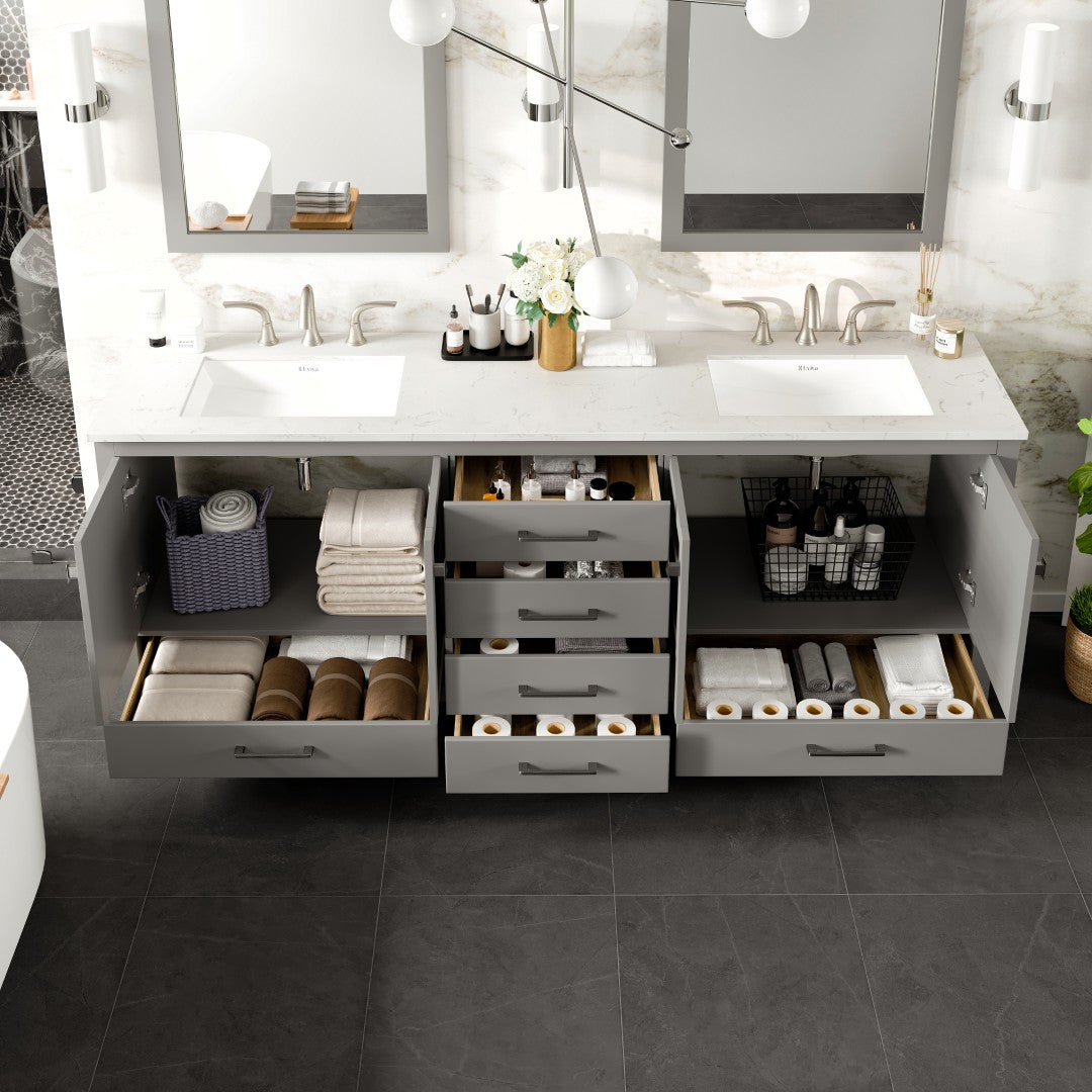 Eviva Aberdeen Bath Vanity with Counter Top and Undermount Porcelain Sink (24"-96")