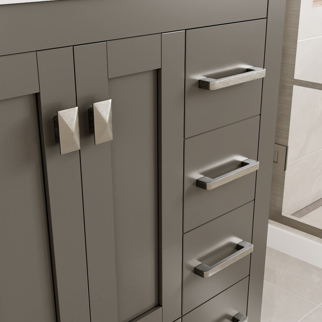 Eviva Hampton Bath Vanity with Carrara Quartz Top and Undermount Porcelain Sink