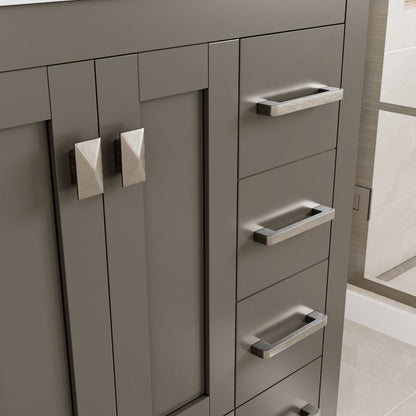 Eviva Hampton Bath Vanity with Carrara Quartz Top and Undermount Porcelain Sink