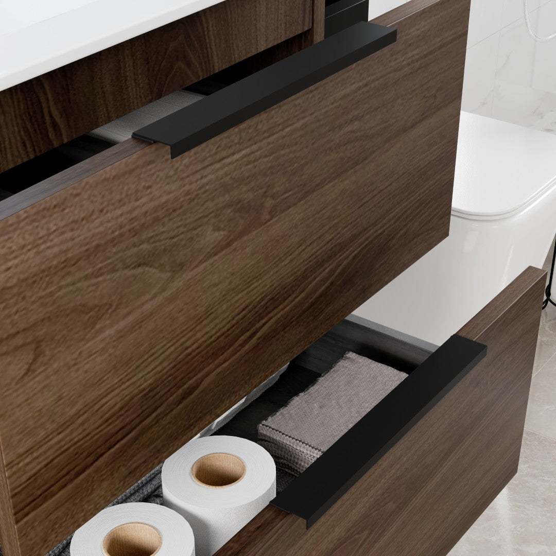 Eviva Marina Bath Vanity with Porcelain Top and Integrated Sink