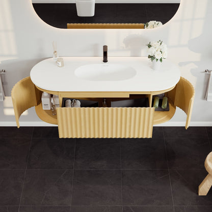 Eviva Haven Wall Mount Bath Vanity with Solid Surface Top and Integrated Sink (39"-71")