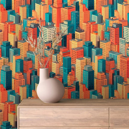 Urban Horizon in Teal & Terracotta