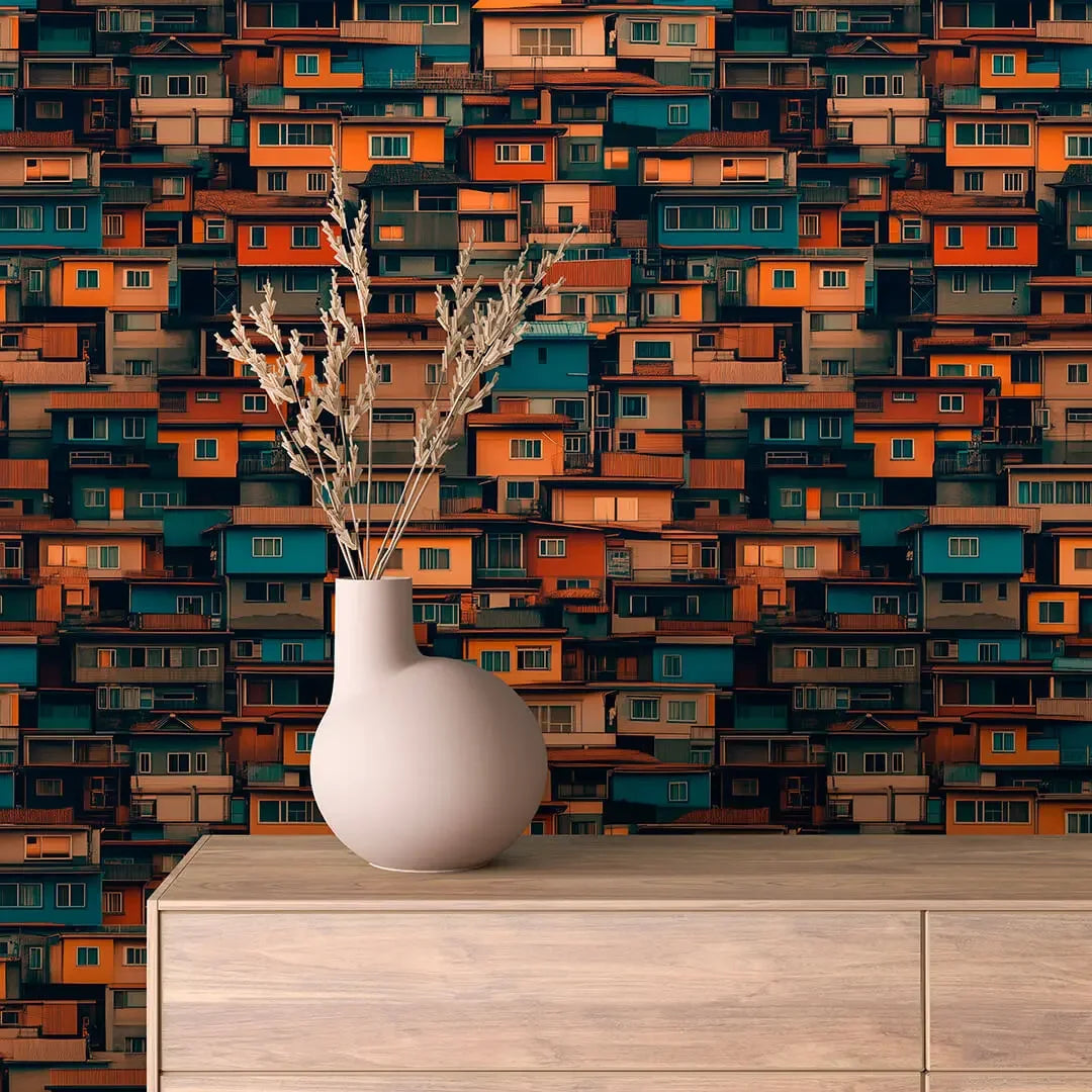Stacked Cityscape Mural