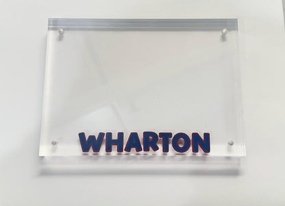 Fully Customizable 5x7” Acrylic High School or College Magnetic Frame – Custom School Name Display, Graduation Gift, Dorm Decor