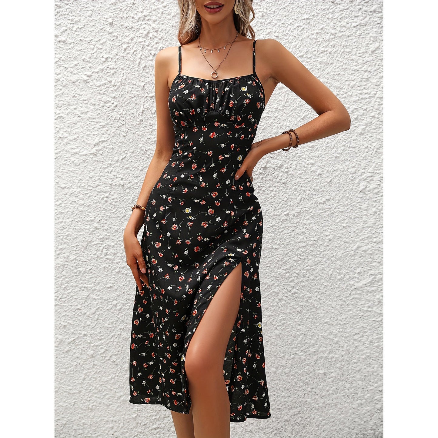 Polka Dot Suspender Dress - New Summer Sexy Split Long Dress for Women