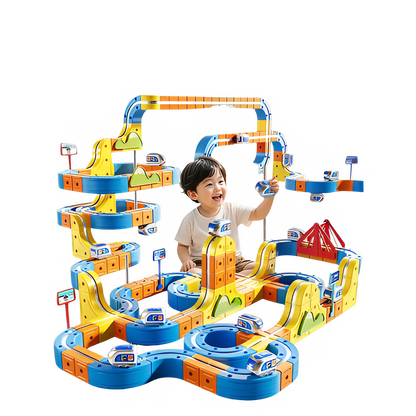 Hot Selling Magnetic Car Stem Racing Car Railtrack Set Montessori Motorized Train & Gravity Maze Toy Educational Gift For Kids