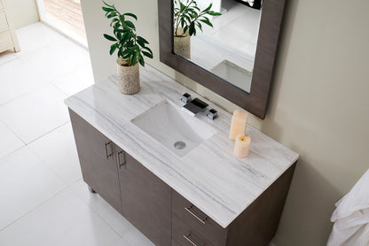 Metropolitan 48" Single Vanity Cabinet, Silver Oak