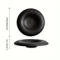 Elegant Black  White Ceramic Plate  Artistic Straw Hat Design
