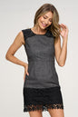 Sleeveless Textured Dress with Lace Trim Hem | Apparel | Kitchen + Metal