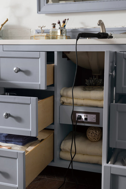 Copper Cove Encore 122" Double Vanity Set, Silver Gray